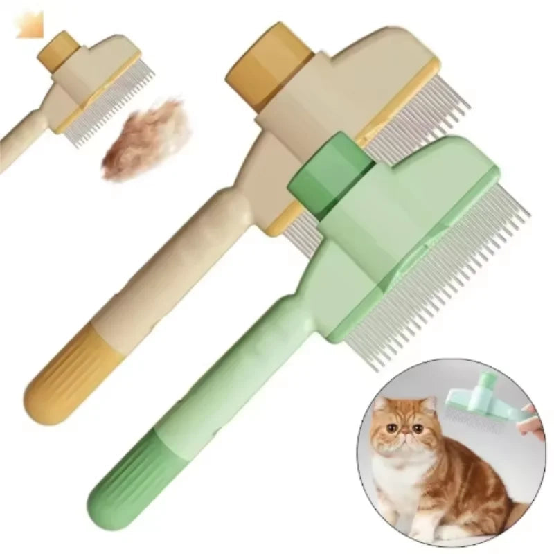 One-Button Self-Cleaning Pet Grooming Brush