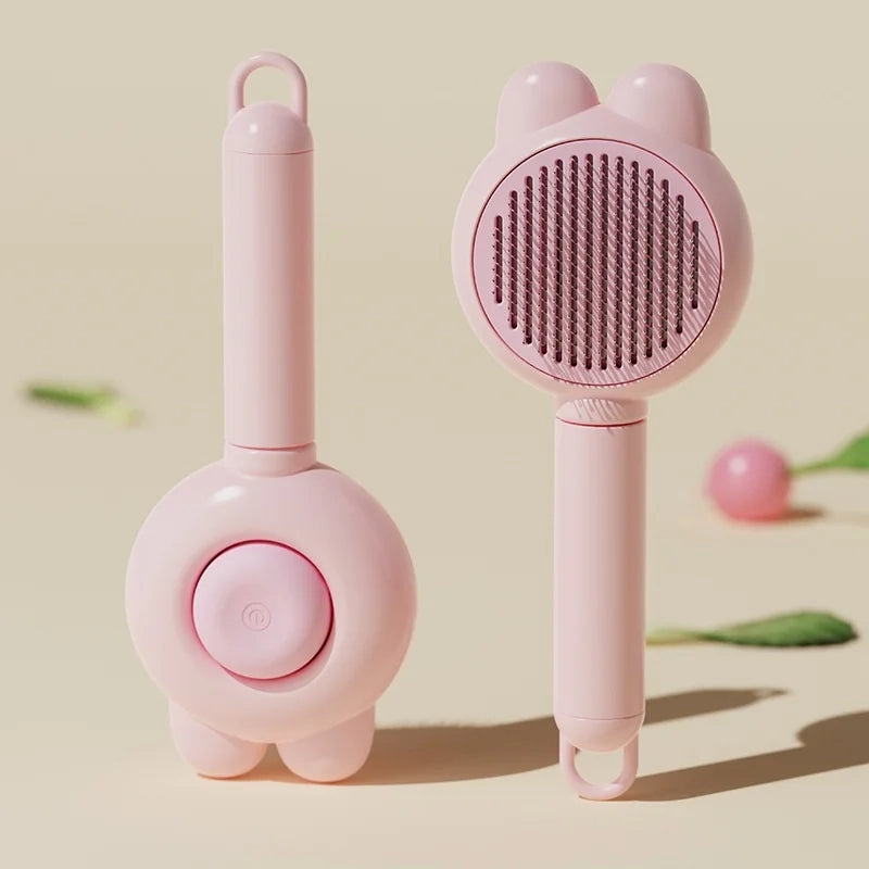 One-Button Self-Cleaning Pet Grooming Brush