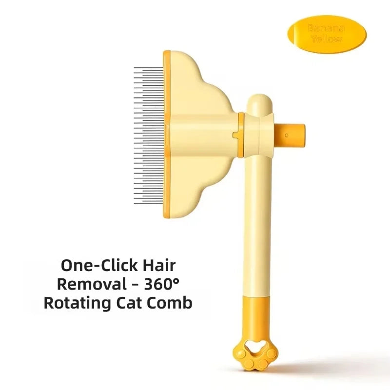 One-Button Self-Cleaning Pet Grooming Brush
