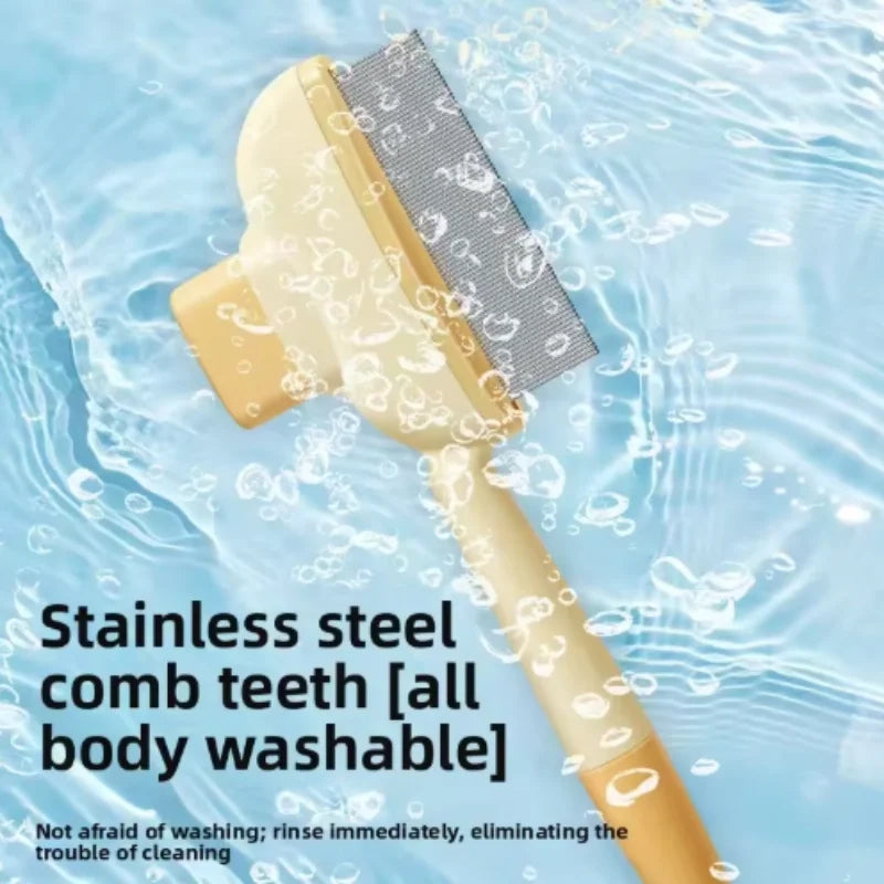 One-Button Self-Cleaning Pet Grooming Brush