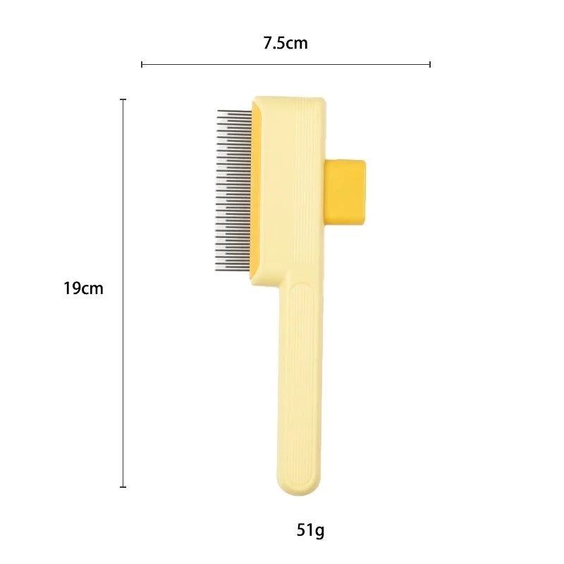One-Button Self-Cleaning Pet Grooming Brush