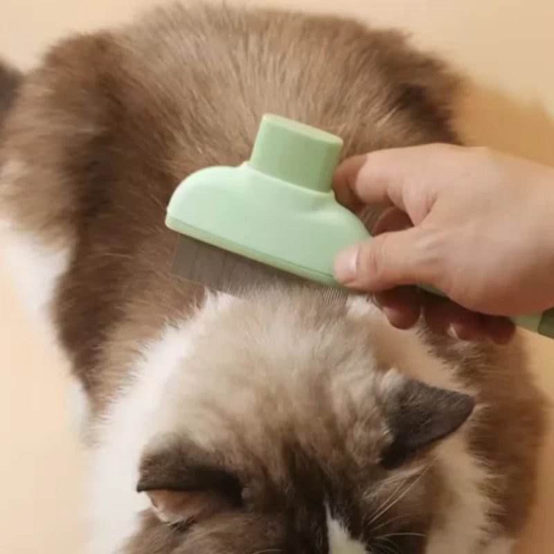 One-Button Self-Cleaning Pet Grooming Brush