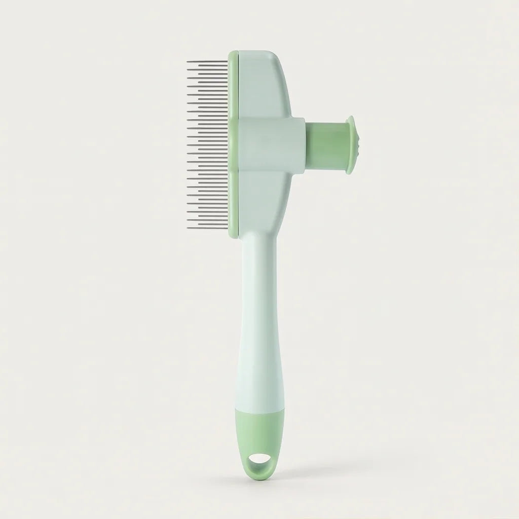 One-Button Self-Cleaning Pet Grooming Brush
