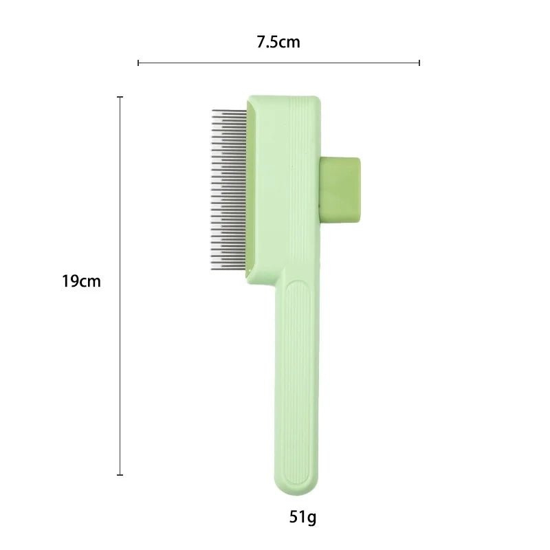 One-Button Self-Cleaning Pet Grooming Brush