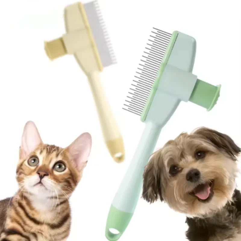 One-Button Self-Cleaning Pet Grooming Brush