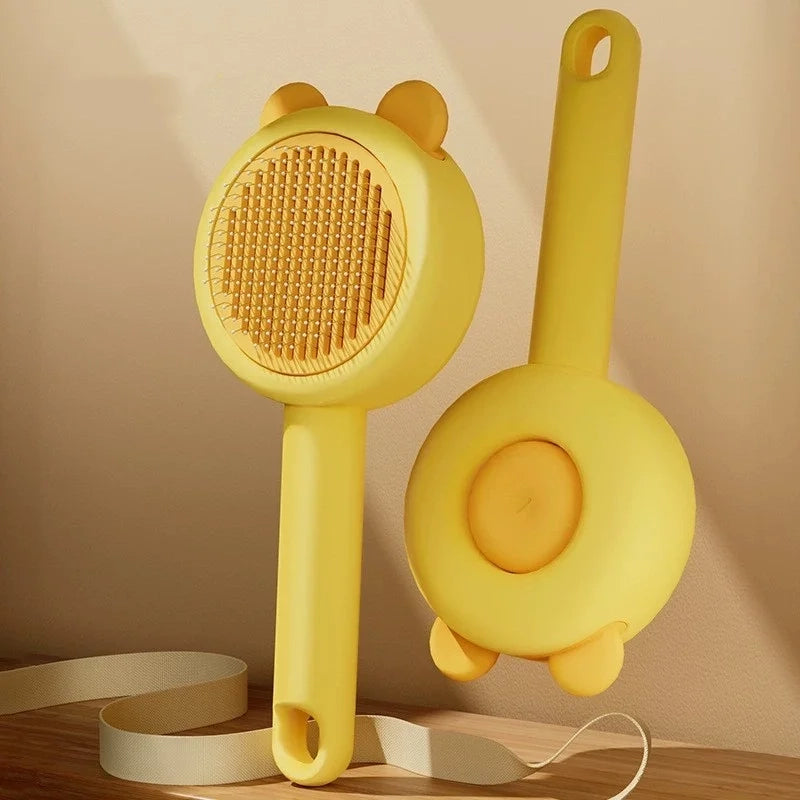 One-Button Self-Cleaning Pet Grooming Brush