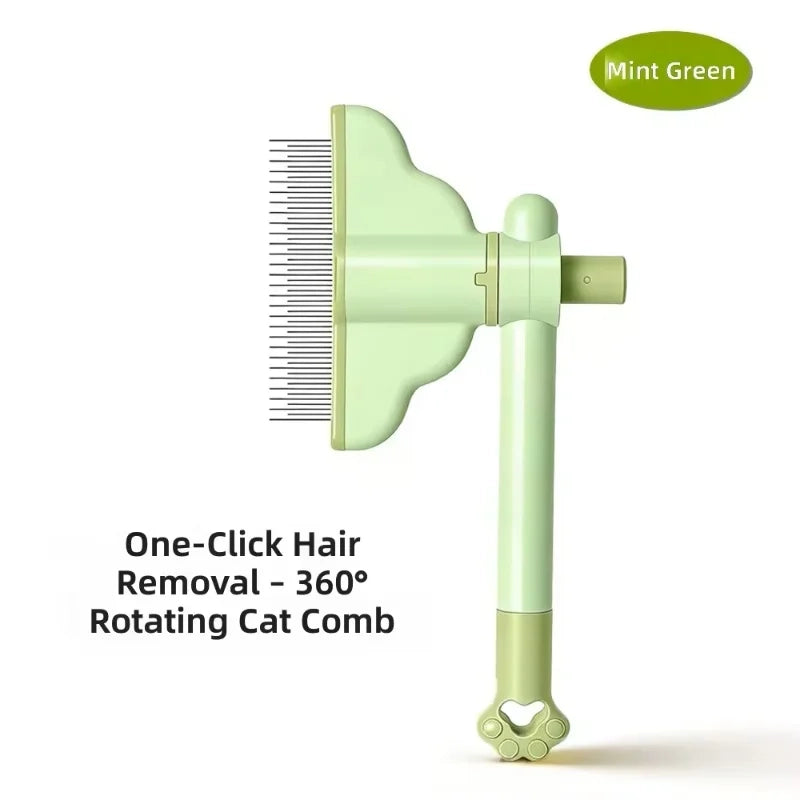One-Button Self-Cleaning Pet Grooming Brush